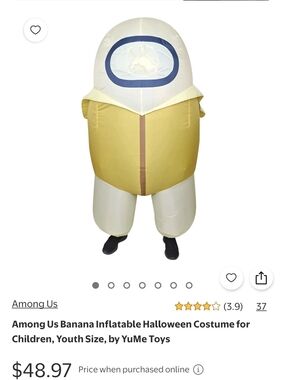 Kids Yellow Inflatable Banana Costume - Among Us Style
